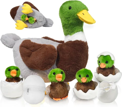 Miniatura 14 de 4 Piezas de Animales de Peluche de Águila Calva a Granel Grande Mamá Águila de Peluche con 3 Lindos Bebés Juguetes de Peluche de Águila Peluches