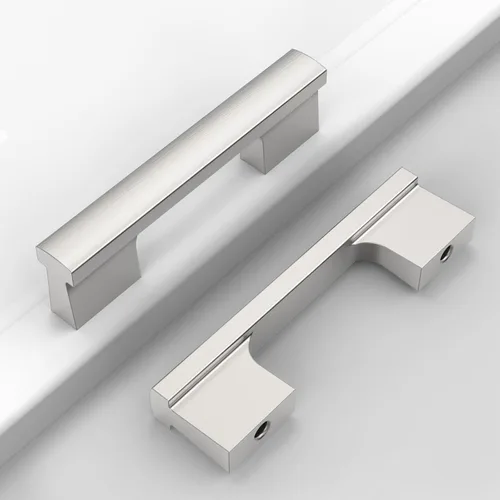 Paquete de 12 manijas de gabinete de cocina de níquel satinado cepillado de 3 pulgadas (76 mm) con centro de agujero, tiradores de gabinete, Níquel