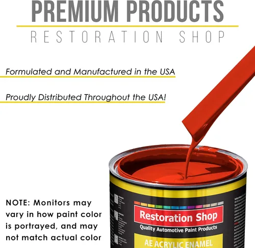 Miniatura 4 de Restoration Shop - Pintura de esmalte acrílico Monza Red para autos - Kit completo de pintura de galón - Recubrimiento profesional de alta Rojo