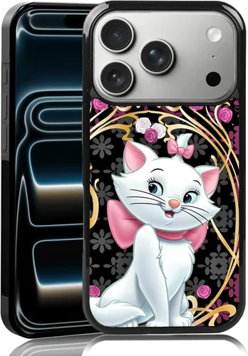 Miniatura 77 de Elegante funda de teléfono con diseño de gato Marie compatible con iPhone 11, funda de encaje dorado para iPhone, a prueba de golpes, rosa fucsia