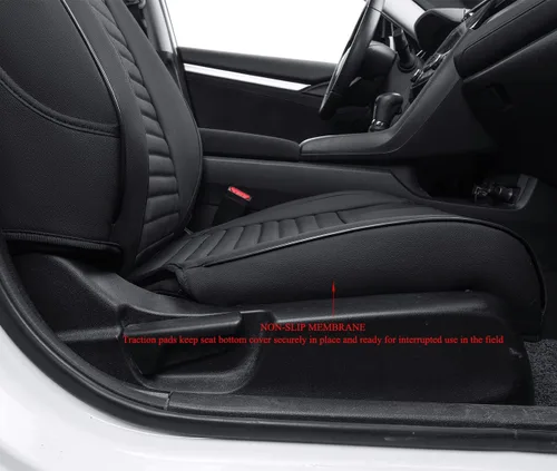 Miniatura 2 de EKR - Fundas de asiento de automóvil a la medida para Honda Civic Sedan, Sport, LX - Cuero sintético (negro)