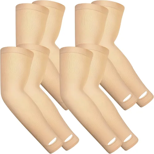 Janmercy 4 pares de fundas protectoras para el brazo para piel fina y ancianos, funda protectora de piel para ancianos, moretones, abrasiones y
