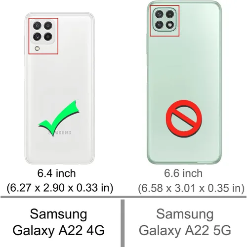Miniatura 2 de Osophter Funda para Galaxy A22 4G con protector de pantalla de absorción de golpes Flexible TPU Rubber Protective Cell Phone Cover para Samsung