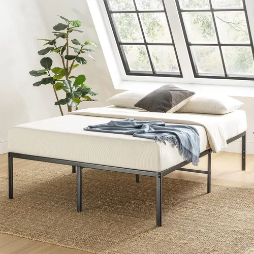 Miniatura 10 de Base de cama metálica de 18 pulgadas Best Price Mattress, con listones de acero de alta resistencia, color blanco, tamaño King