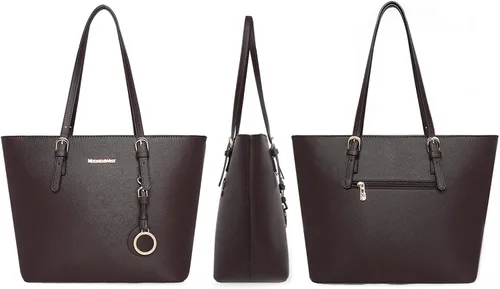 Miniatura 4 de Montana West Bolso de mano para mujer bolso de hombro de cuero vegano tamaño grande y mediano juego de 2 monederos