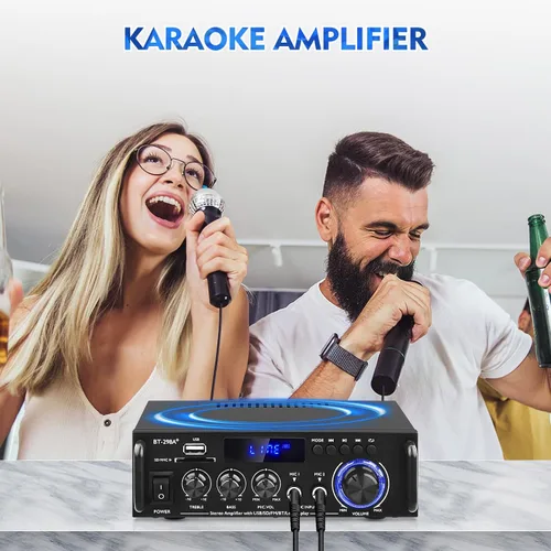 Miniatura 6 de AEXCVG Amplificador de audio estéreo para el hogar BT-298A+ HiFi Bluetooth receptor estéreo 40Wx2 Mini amplificador de cine en casa con entrada MIC