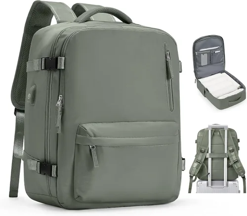 Miniatura 47 de VGCUB - Mochila grande para viaje, trabajo, negocios, mochila para laptop aprobada como equipaje de mano para vuelos, unisex, Negro -, Grande, Large