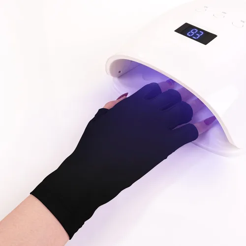 Miniatura 4 de Groyal Guantes UV para lámpara de uñas de gel, guantes profesionales de protección UV UPF50+ para manicura de gel, guante anti UV sin dedos que