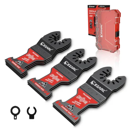 Miniatura 9 de EZARC Hojas de sierra oscilantes de carburo de obsidiana, cuchilla de herramienta oscilante multimaterial de liberación rápida para metal, clavos