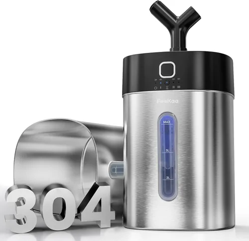 Feekaa Humidificador de acero inoxidable fácil de limpiar, humidificadores de niebla fría de 1 galón/4 litros para dormitorio, apto para