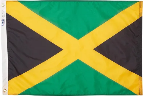 Annin Flagmakers Bandera de Jamaica fabricada en Estados Unidos según las especificaciones oficiales de diseño de las Naciones Unidas, 2 x 3 pies