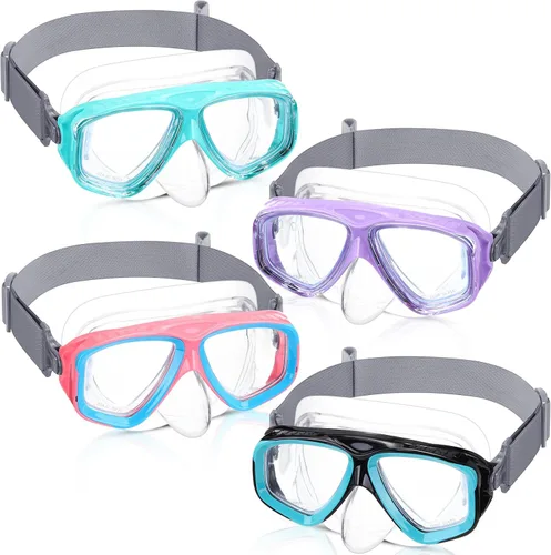 Miniatura 18 de Flutesan Gafas de natación para niños y jóvenes con cubierta para la nariz, correa elástica, máscara de buceo, natación, impermeable, gafas