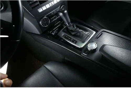 Miniatura 3 de YIWANG ABS cromado para Mercedes Benz Clase C W204 C180 C200 2007 – 2013 Consola central de coche, tiras de decoración de accesorios, Fibra de Fibra