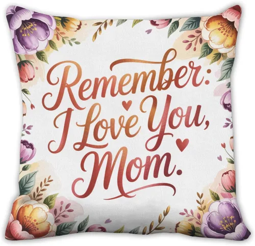 for Mom from Daughter Son Large Throw Pillow Covers 18X18 Mom Valentines Day Gift Mama Bear Gifts for Mommy Moms Birthday Gift Ideas Cute Pillow