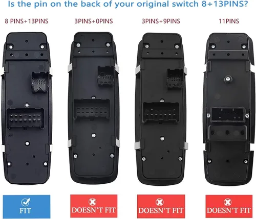 Miniatura 7 de 8 pines + 13 pines requiere comprobación. Interruptor de ventana eléctrico para Jeep Liberty y Dodge Nitro 2008-2012, Dodge Journey 2009-2010