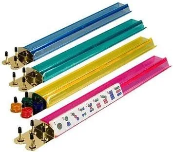 C&H Solutions 4 estantes Mah Jong de colores transparentes con soportes para dinero, estantes de acrílico multicolor Mahjong Mah Jongg de 18 pulgadas