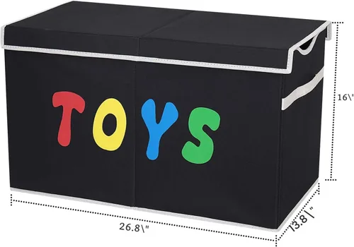 Miniatura 4 de YOLOXO Caja de Juguetes Cofre, Contenedores de Almacenamiento Plegables Resistentes con Tapas, Cajas Organizadoras de Almacenamiento de Juguetes