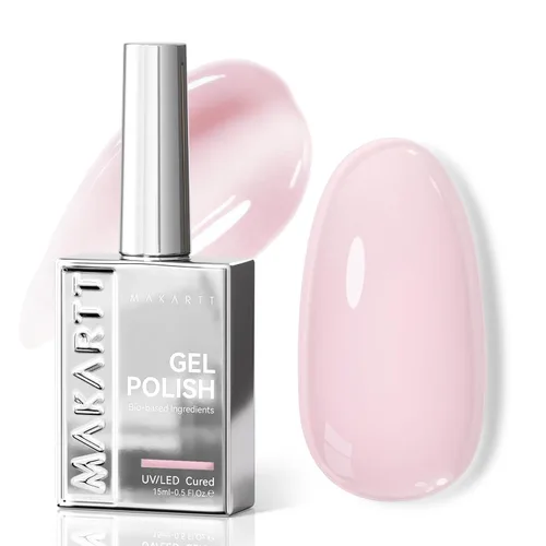 Miniatura 14 de Makartt Esmalte de uñas de gel Jelly Bright Nude de 0.5 fl oz (0.5 fl oz), sin hema, neutro, nude, efecto translúcido, efecto translúcido, remojar