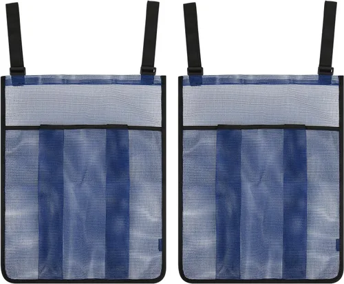 Miniatura 9 de Bolsa de 2 piezas para zapatos de trampolín, bolsa de malla de almacenamiento de trampolín negro con 2 correas de gancho y bucle, soporte