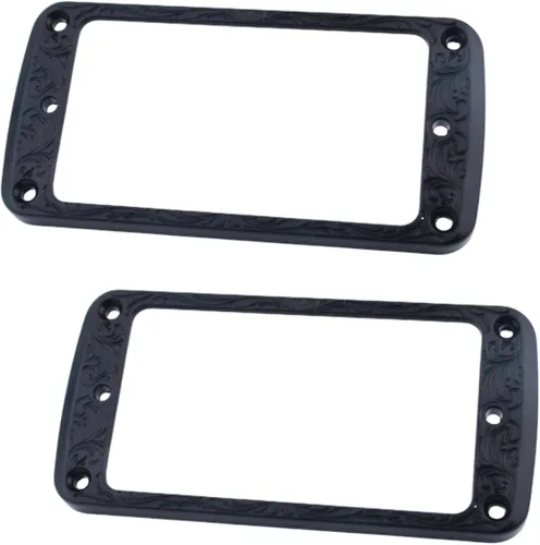 Miniatura 9 de Guyker Cubierta Humbucker plana de metal, juego de anillos de montaje para pastilla, pieza de repuesto de marco de pastillas para cuello de puente
