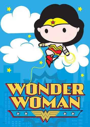 MIGHTYPRINT DC Comics - Wonder Woman - Liga de la Justicia - Chibi - Arte de pared duradero de 17 x 24 pulgadas, no hecho de papel, coleccionable
