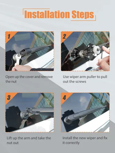 Miniatura 4 de MIKKUPPA Reemplazo de Brazo y Escobilla de Limpiaparabrisas Trasero para Ford Focus Juego de Brazo y Escobilla de Limpiaparabrisas Trasero