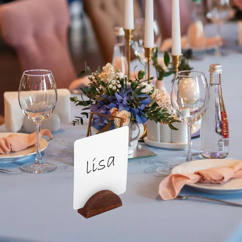 Miniatura 4 de Tinoaly 30 soportes de madera para números de mesa, soportes de madera semicircular para bodas, restaurantes, banquetes, fiestas de cumpleaños