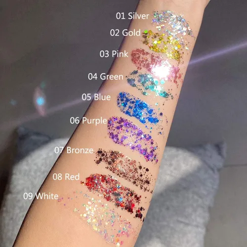 Miniatura 4 de Brillantina gruesa líquida con lentejuelas de sirena, para sombra de ojos, gel corporal, festival, cosmético para cara, uñas, maquillaje, de larga