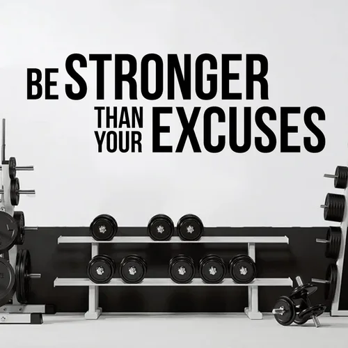 BATTOO Calcomanía de vinilo, arte de pared inspirador Be Stronger Fitness, 40 pies de ancho x 13.5 pulgadas de alto, para gimnasio en casa, oficina,