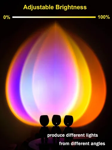 Miniatura 7 de WLHONG Proyección de puesta de sol Luz LED Robot Figura Lámpara Proyector de arco iris Lámpara de atmósfera moderna LED Luz de piso Luz de noche