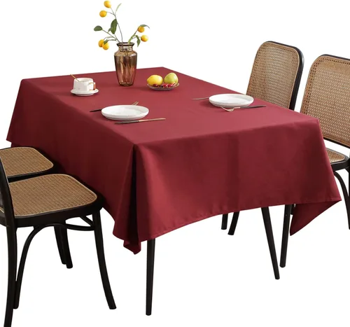 Miniatura 12 de Jeloris Mantel rectangular de lino de algodón, impermeable y a prueba de derrames, estilo nórdico, suave y resistente a las arrugas, mantel de tela