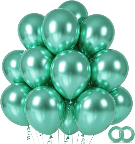 Miniatura 51 de ASIYUHY 100 globos de fiesta de colores surtidos de 12 pulgadas, globos arcoíris con cinta de 65 pies, globos coloridos de látex grueso, globos