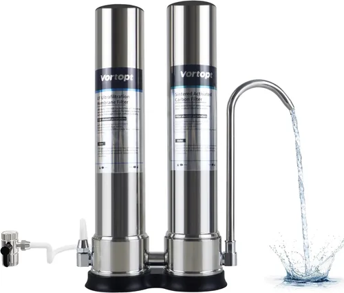 VORTOPT Sistema de filtro de agua para encimera, filtración de agua de conexión directa-0.01μm Filtración reduce PFOA/PFOS, cloro, metales pesados,