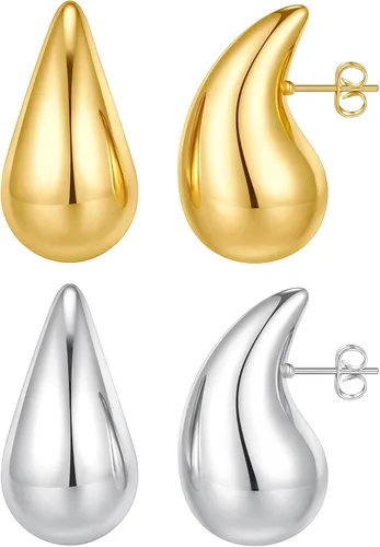 Gold Earrings for Women Girls,14K Gold Plated Lightweight Gold Hoop Earrings Hypoallergenic Earrings for Women Trendy Fashion Jewelry Gifts