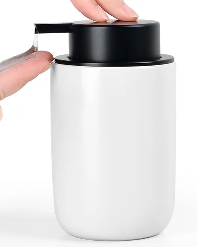 Miniatura 8 de BosilunLife Dispensador de jabón de espuma – Dispensador de espuma de cerámica para lavado de manos para baño, dispensador de jabón pequeño moderno