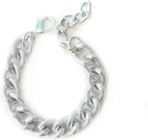 Miniatura 7 de Textured Faux Pavé Matte Cuban Link Chain Bracelet