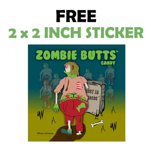 Miniatura 3 de Zombie Butts - Discos de gelatina con sabor a fruta de manzana verde, divertido y único regalo de broma de dulces de Halloween para cumpleaños