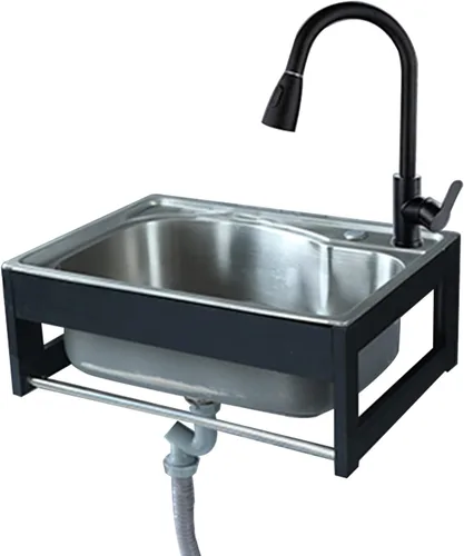 Fregadero utilitario, fregadero de cocina de un solo tazón, fregadero de acero inoxidable montado en la pared, montaje en pared de acero inoxidable