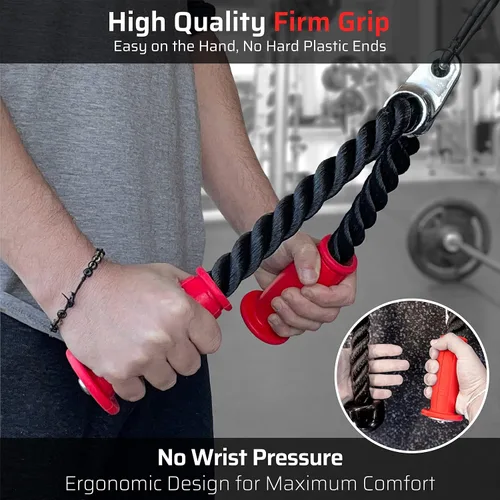 Miniatura 2 de THEFITGUY Combinación definitiva de cuerda de tríceps: 30 pulgadas de agarre ergonómico antideslizante cuerda de tríceps desplegable y cuerda