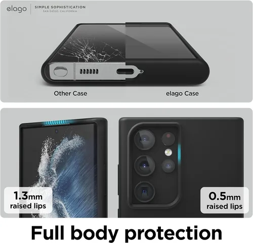 Miniatura 6 de elago Funda compatible con Samsung Galaxy S22 Ultra, funda de silicona líquida, funda protectora de cámara de cuerpo completo, a prueba de golpes