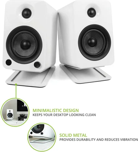 Miniatura 2 de Kanto S4 - Soportes de altavoz de escritorio inclinados para altavoces medianos y monitores de estudio de tamaño mediano de 3 a 4 pulgadas Soporta