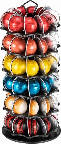FlagShip Soporte para cápsulas de café de 6 niveles Vertuo, soporte de almacenamiento para cápsulas Vertuoline (capacidad de 60 cápsulas)