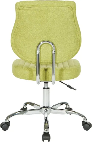 Miniatura 7 de OSP Home Furnishings Sunnydale - Silla de oficina de felpa ajustable con base cromada, albahaca