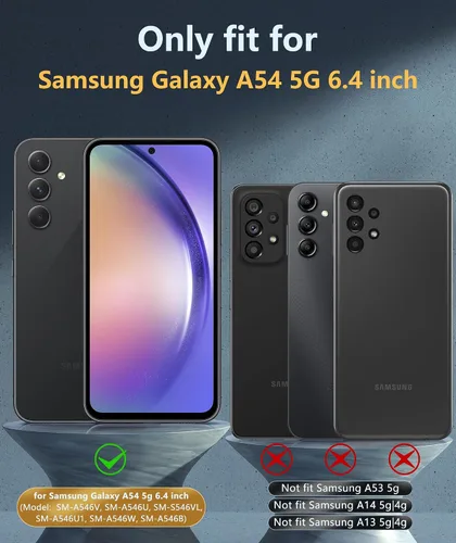 Miniatura 4 de FNTCASE Funda para Samsung Galaxy A54 0.18 oz: Fundas protectoras de silicona a prueba de golpes - Funda delgada de protección completa