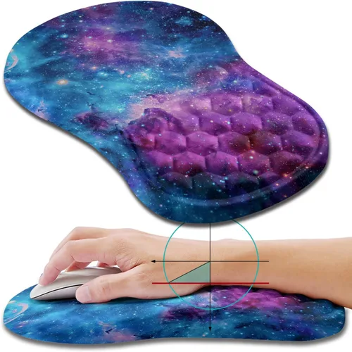 Miniatura 10 de Hokafenle Alfombrilla de ratón ergonómica con soporte para muñeca, alfombrilla con reposamuñecas para alivio del dolor del túnel carpiano