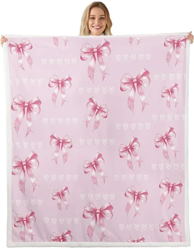 Miniatura 26 de Manta de cama con estampado de corazones de lazo, manta de felpa de grafiti dibujada a mano para decoración rústica del hogar, manta de franela