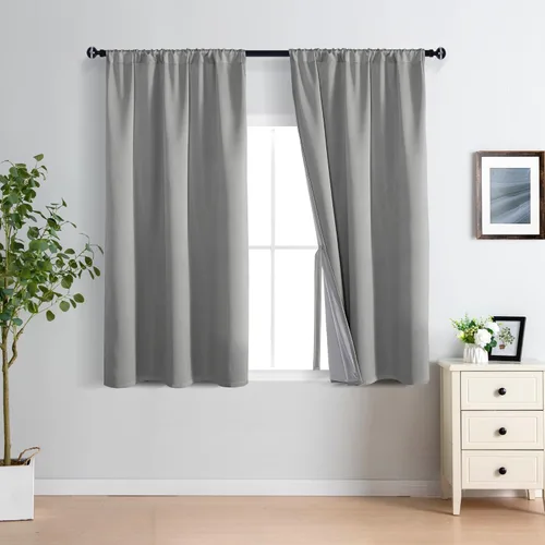 Miniatura 61 de XWZO Cortinas Opacas 100% Blancas - Cortinas de Bloqueo Total de Calor y Luz con Forro Negro para Dormitorio/Cuarto de Lavado, Paneles de Ventana