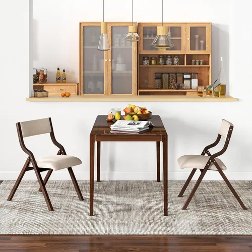 Miniatura 5 de LDAILY Moccha - Silla plegable, sillas de comedor plegables sin montaje con almohadillas deslizantes, sillas plegables con asientos acolchados