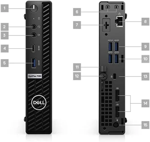 Miniatura 3 de Dell Optiplex 7080 Micro Desktop Core i7-10700T - Disco duro SSD de 256 GB - 16 GB RAM 8 núcleos @ 4.5 GHz Win 11 Pro Negro (renovado)
