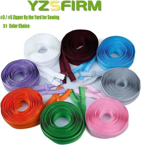 Miniatura 6 de Cinta de cremallera de nailon #5 para costura: YZSFIRM 10 yardas blancas por The Yard Cremalleras de bobina de nailon para manualidades de costura